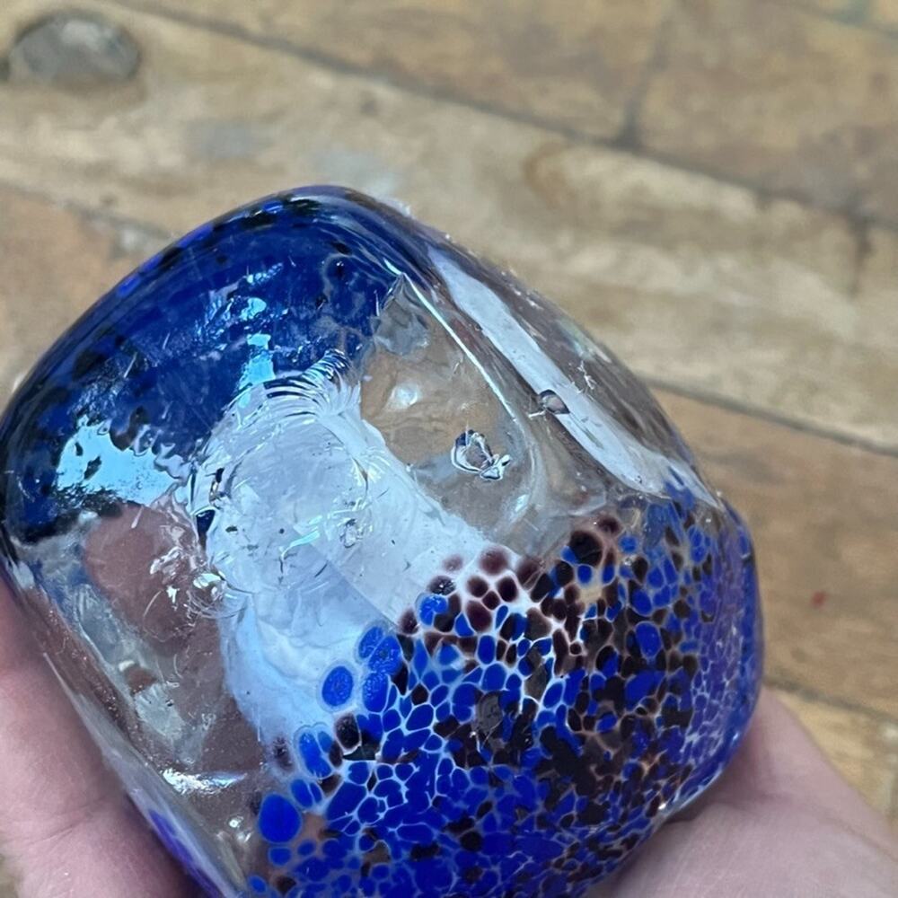 Hand-Blown Art Glass Abstract Sculpture 4.5" Decor Handcrafted - Picture 4 of 12